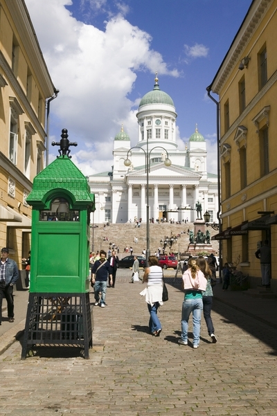 Street scene by the Cathedral in Helsinki